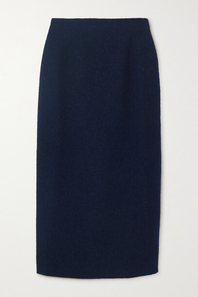 Alessandra Rich - Wool-blend Bouclé-tweed Midi Skirt - Blue