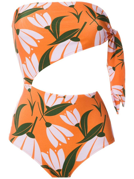 Adriana Degreas cut out swimsuit in orange