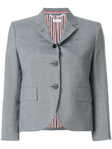 Thom Browne Classic Single Breasted Sport Coat In School Uniform Plain Weave in grey