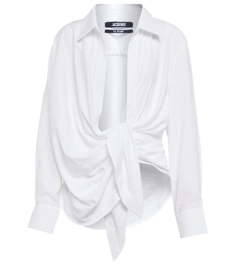 Jacquemus La Chemise Bahia tie-detail shirt in white