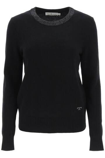 Tory Burch Cashmere Sweater With Lurex in black