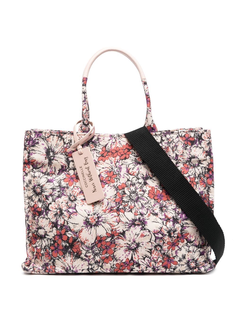 Coccinelle Never Without floral-print tote bag - White