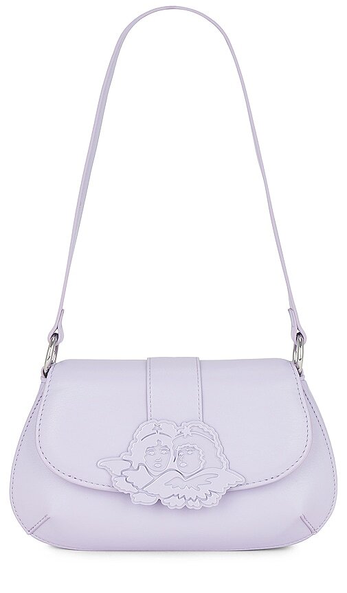 FIORUCCI Angel Plaque Shoulder Bag in Lavender in lilac