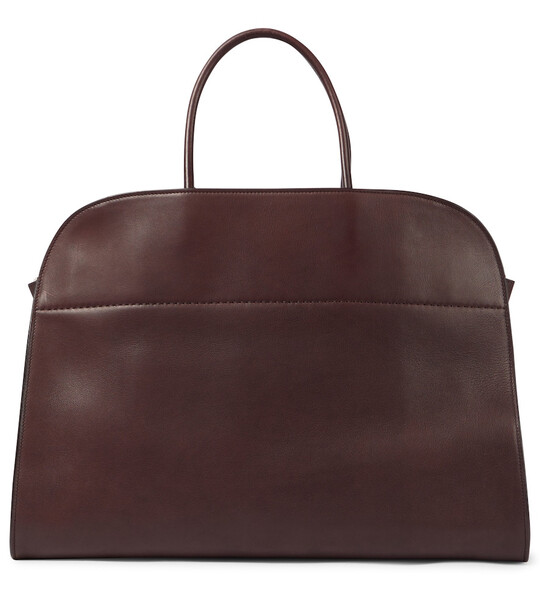 The Row Margaux 17 Large leather tote in brown