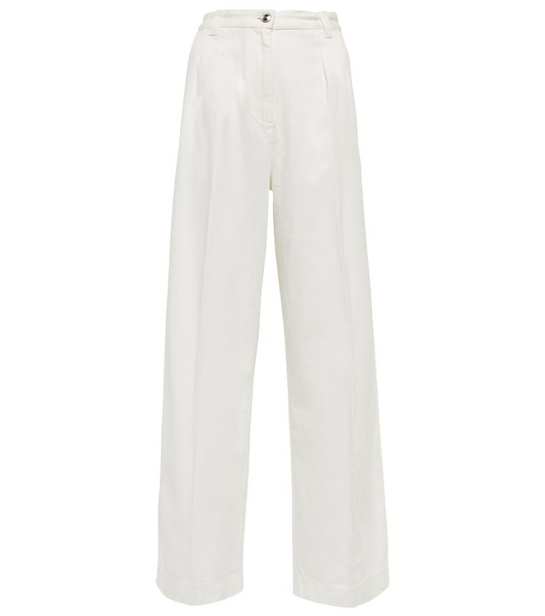 A.p.c. Tressie cotton wide-leg pants in white