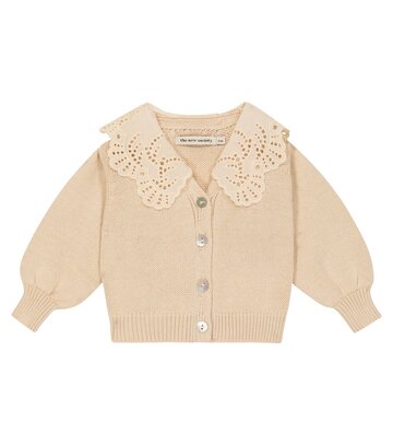 The New Society Baby Venera embroidered cotton cardigan in pink
