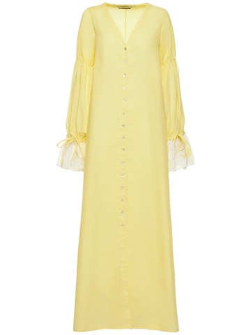 ÀCHEVAL PAMPA Patagonia Cotton Voile Dress in yellow