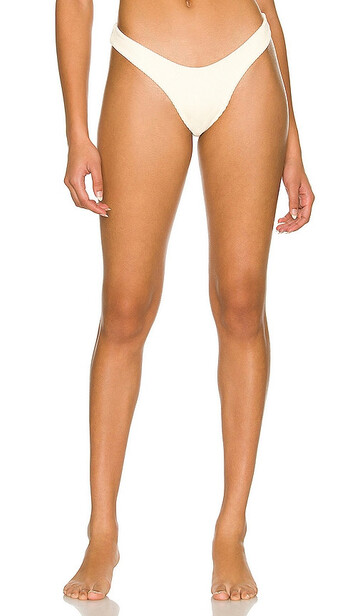 HAIGHT. HAIGHT. Ribbed Leila Bikini Bottom in Ivory in white