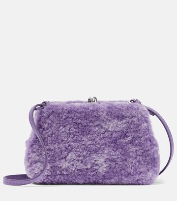 jil sander goji micro shearling shoulder bag in purple