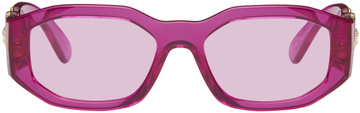 Versace Pink Medusa Biggie Sunglasses in transparent