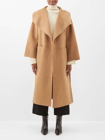 toteme - signature pressed wool and cashmere coat - womens - camel