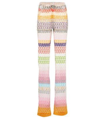 Missoni Mare Sequined zig-zag knit high-rise pants