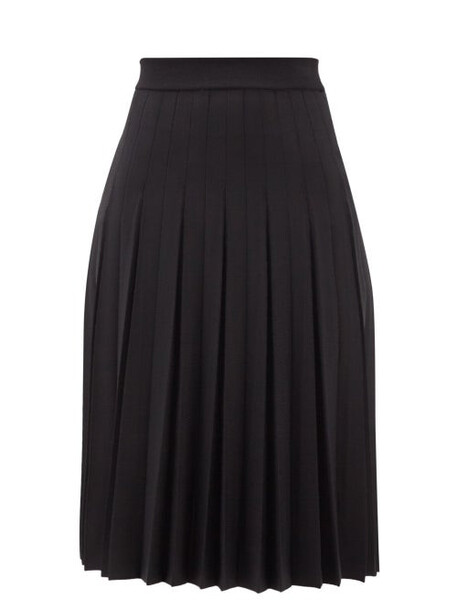 Balenciaga - Logo-jacquard Pleated Knit Skirt - Womens - Black