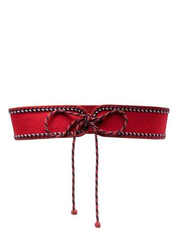 saint laurent pre-owned 1970s contrast-trim self-tie belt - red
