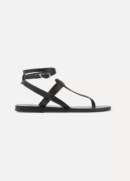 ANCIENT GREEK SANDALS - Estia Leather Sandals - Black