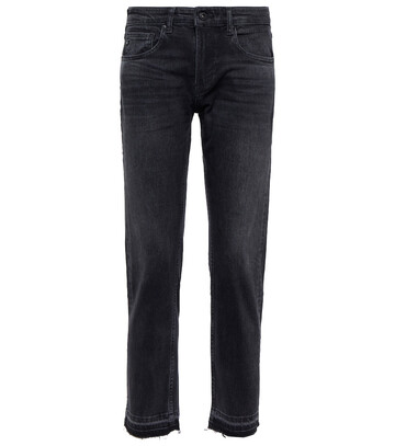 ag jeans girlfriend mid-rise slim jeans in black