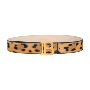 Balmain B-Belt in leopard print leather