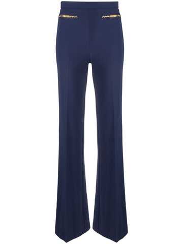 elisabetta franchi chain-detail straight-leg trousers - blue