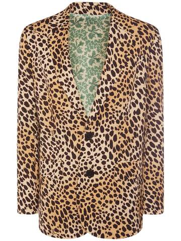 dsquared2 leopard print viscose twill jacket