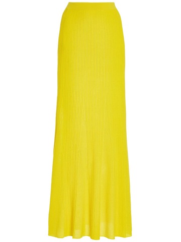 GABRIELA HEARST Eula Wool Rib Knit Long Skirt in yellow