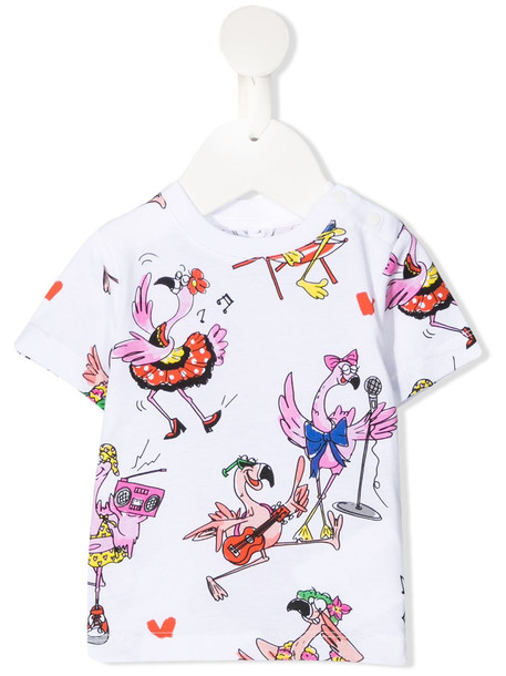 Stella McCartney Kids flamingo party-print T-shirt - White