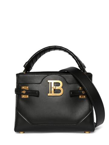 balmain bbuzz 22 leather top handle bag in noir