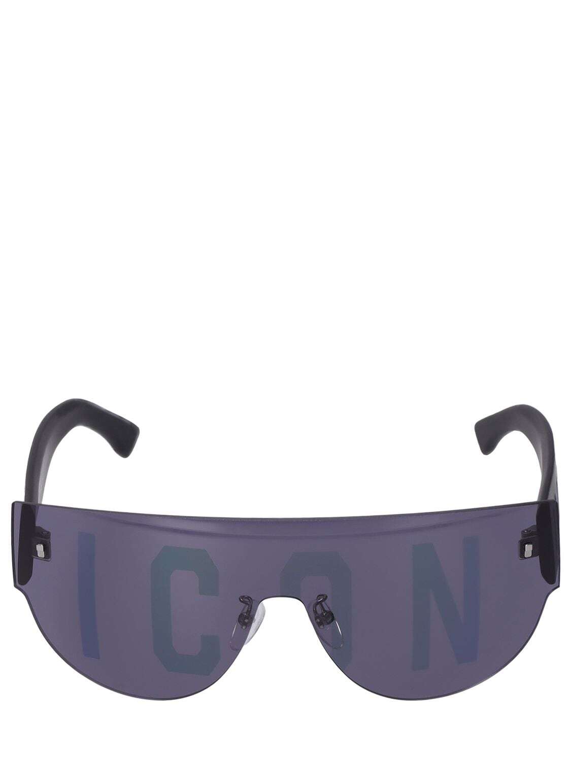 DSQUARED2 Icon Squared Nylon Sunglasses in black / grey
