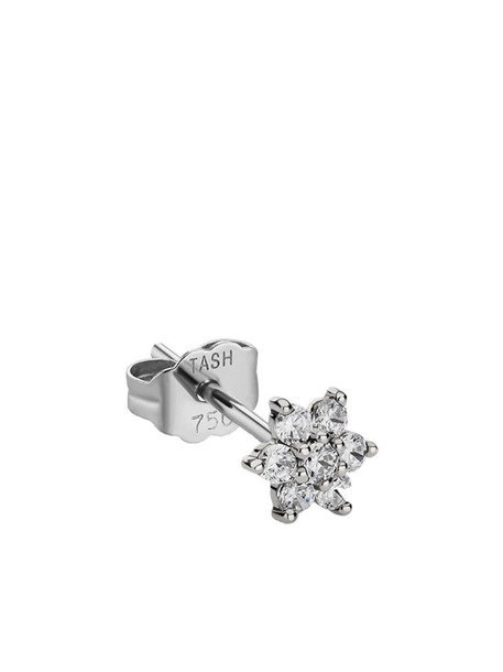 Maria Tash 18kt white gold diamond flower stud earring in silver