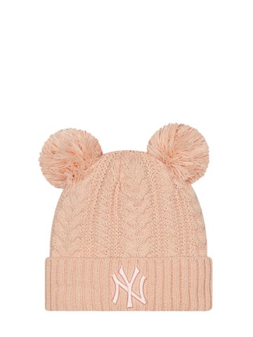 NEW ERA Double Pompom Ny Yankees Cuff Beanie in pink
