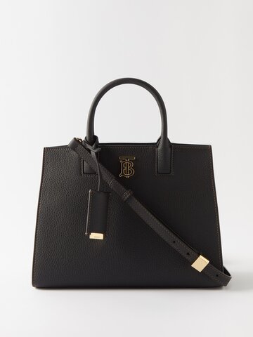 burberry - frances mini grained-leather shoulder bag - womens - black