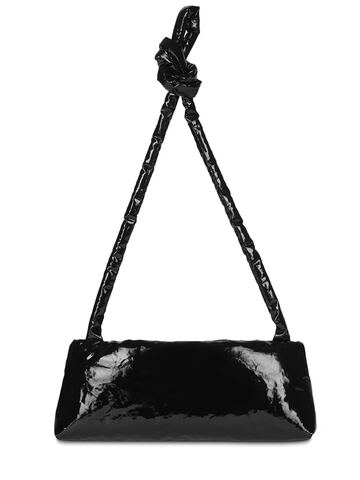 KASSL EDITIONS Slim Oil Lacquered Cotton Shoulder Bag in black
