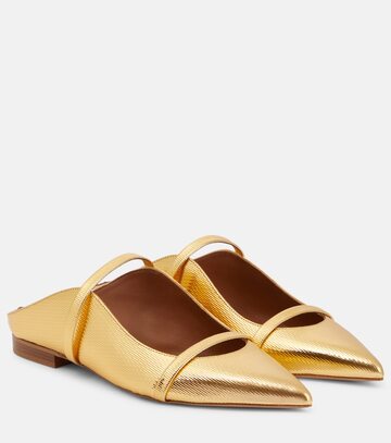 malone souliers maureen leather slippers in gold