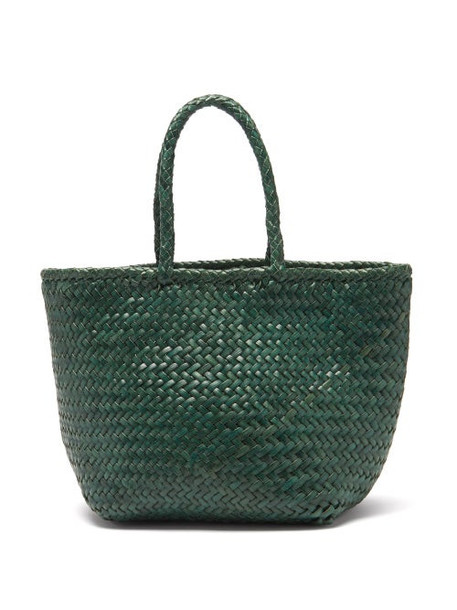 Dragon Diffusion - Grace Double Jump Small Woven-leather Basket Bag - Womens - Green