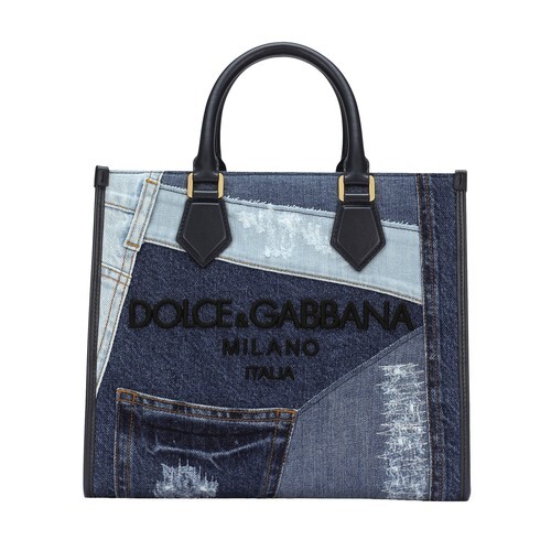Dolce & Gabbana Denim shopper with embroidered logo