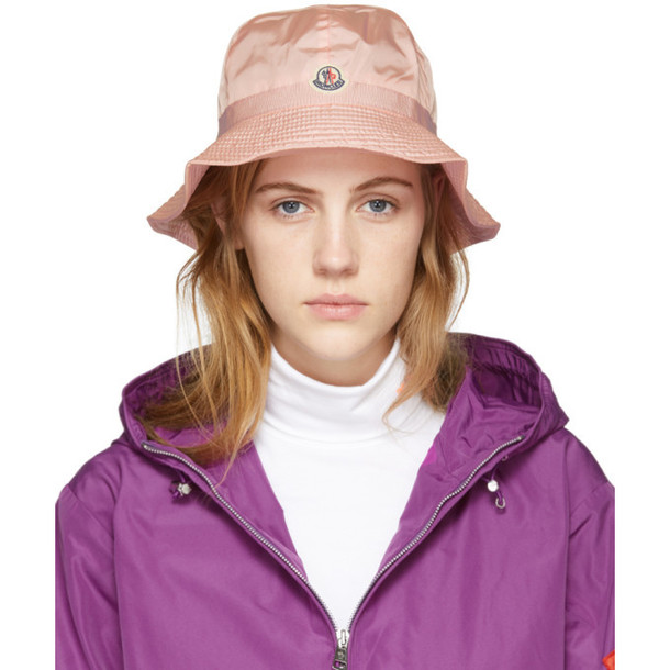 Moncler Pink Logo Bucket Hat - Wheretoget