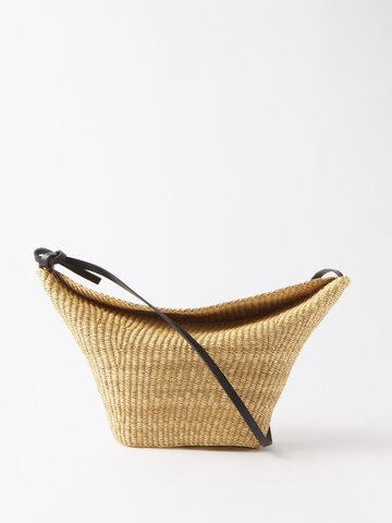 inès bressand - no. 35 leather-trimmed basket bag - womens - natural