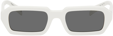 prada eyewear white rectangular sunglasses