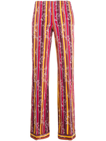 Romeo Gigli Pre-Owned 1990s striped floral trousers in brown
