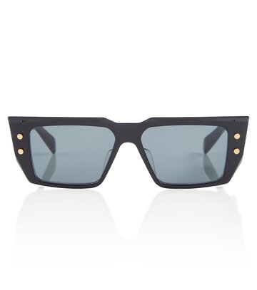 Balmain Logo-embossed square sunglasses in black