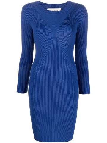 each x other long-sleeve knitted dress - blue