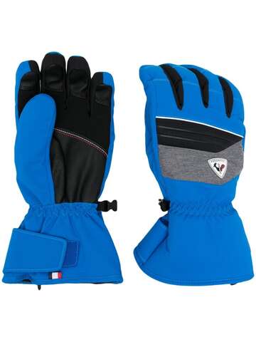 rossignol logo-patch colour-block gloves - blue