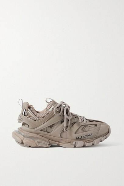 Balenciaga - Track Logo-detailed Mesh And Rubber Sneakers - Brown