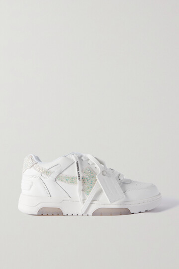 off-white - out of office crystal-embellished leather sneakers - it35