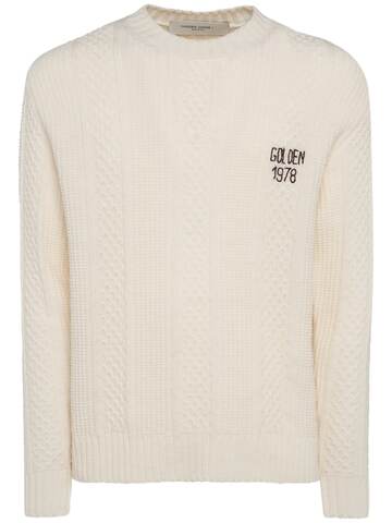 golden goose journey wool sweater in white