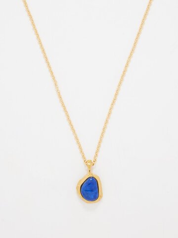 alighieri - droplet of the horizon 24kt gold-plated necklace - womens - gold blue