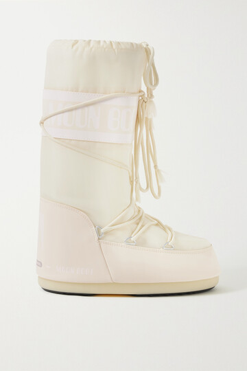 moon boot - icon shell and faux leather snow boots - cream