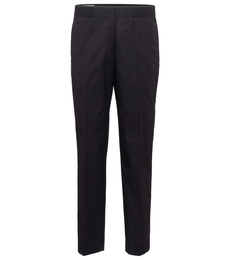 Jil Sander High-rise cotton gabardine straight pants in blue