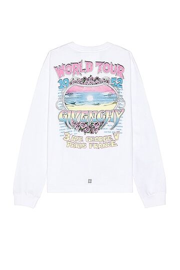 givenchy boxy fit long sleeves tee in white