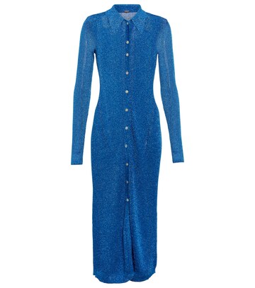 Dodo Bar Or Rihanna metallic knit midi dress in blue