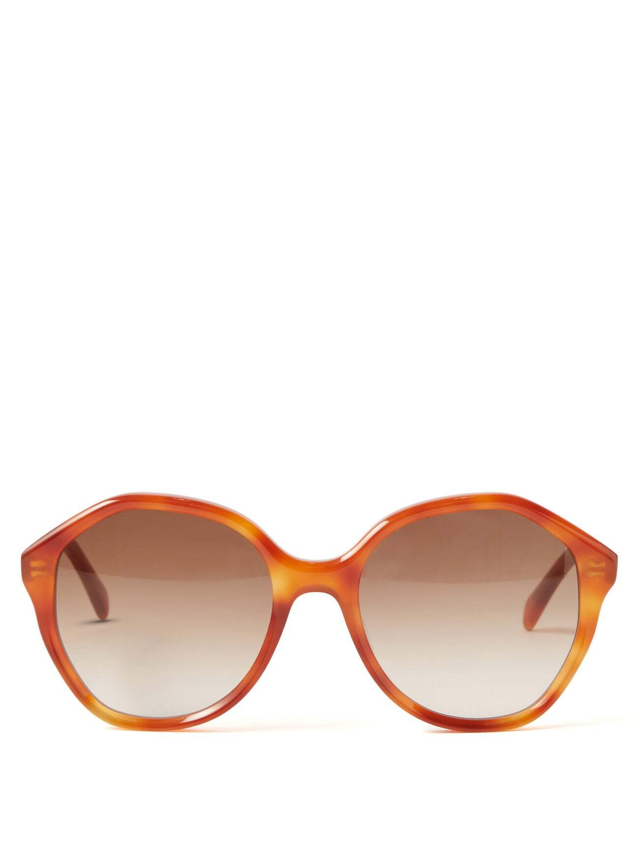 Celine Eyewear - Round Acetate Sunglasses - Womens - Light Brown